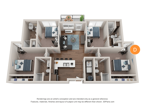 Quad Floor Plan | D Bedroom